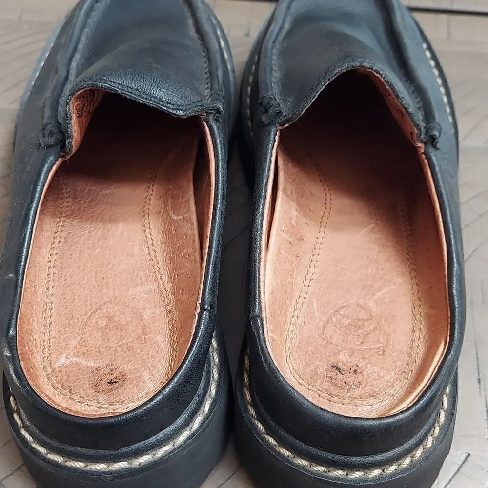 Ariat Black Pebbled Leather Mule Loafers Sz 5.5B